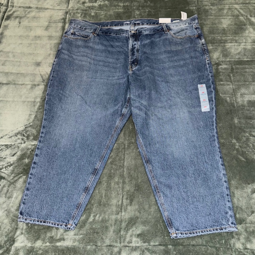 NWT Old Navy Slouchy Taper Ankle Jeans Plus Size 26 Mid Rise Medium Wash